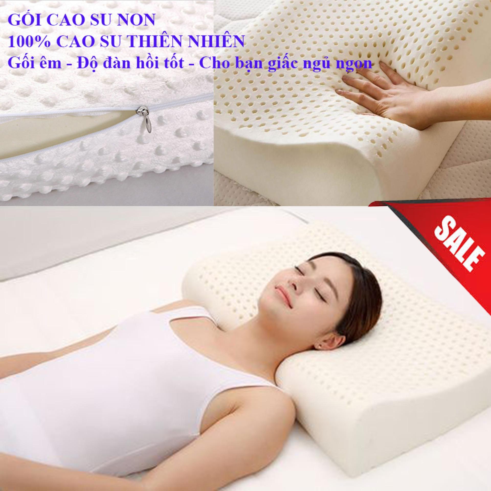 Goi nam tri thoai hoa dot song co, Bán gối chữ u, Gối cao su non chống ngáy ngủ và đau cột sống cổ, Được làm 100% từ Cao Su thiên nhiên cho bạn giấc ngủ êm ái,  Bảo hành Uy Tín  1 đổi 1 - Mẫu 284