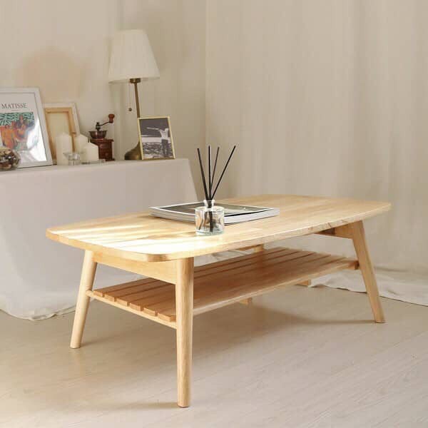 [HCM]Bàn sofa 2 tầng gỗ cao su xếp gọn - Nội Thất Ori