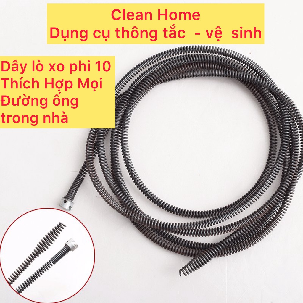 Dây thông cống phi 10 đầu thông lò xo