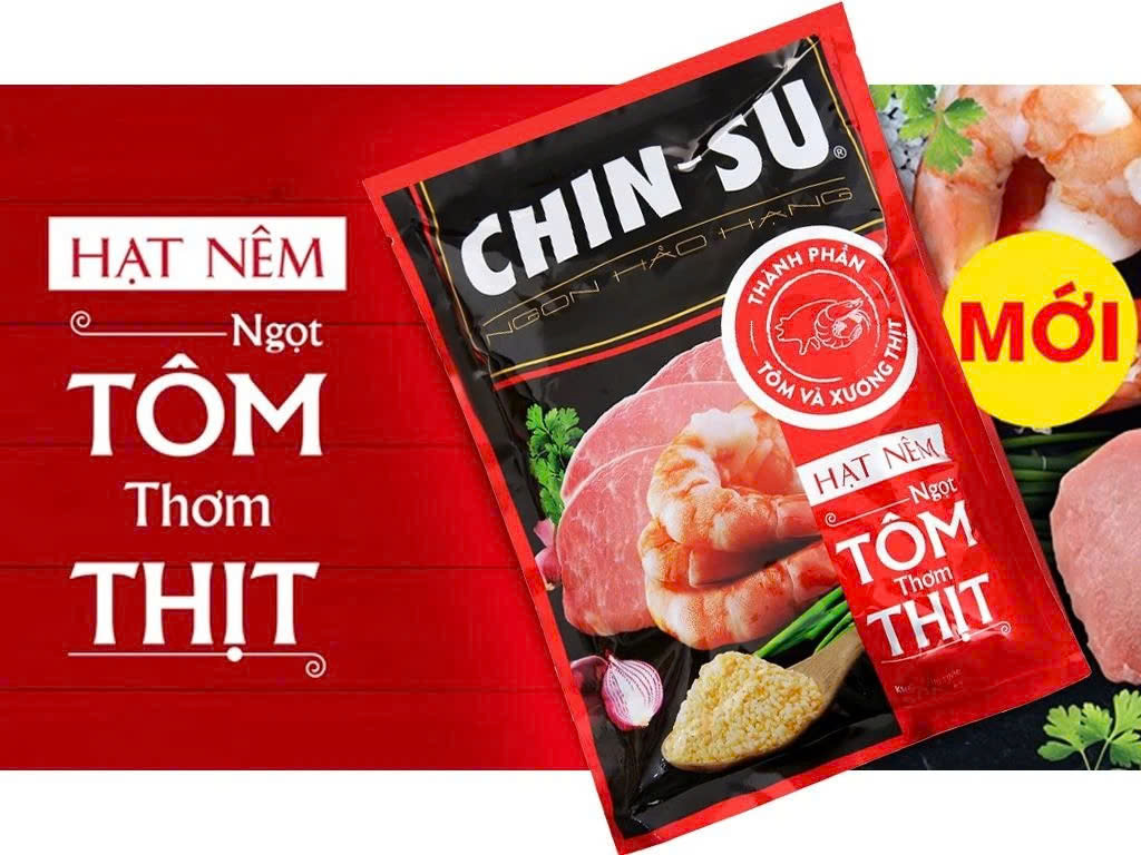 Hạt nêm Chin-su Ngọt Tôm Thơm Thịt - Túi 1,8kg