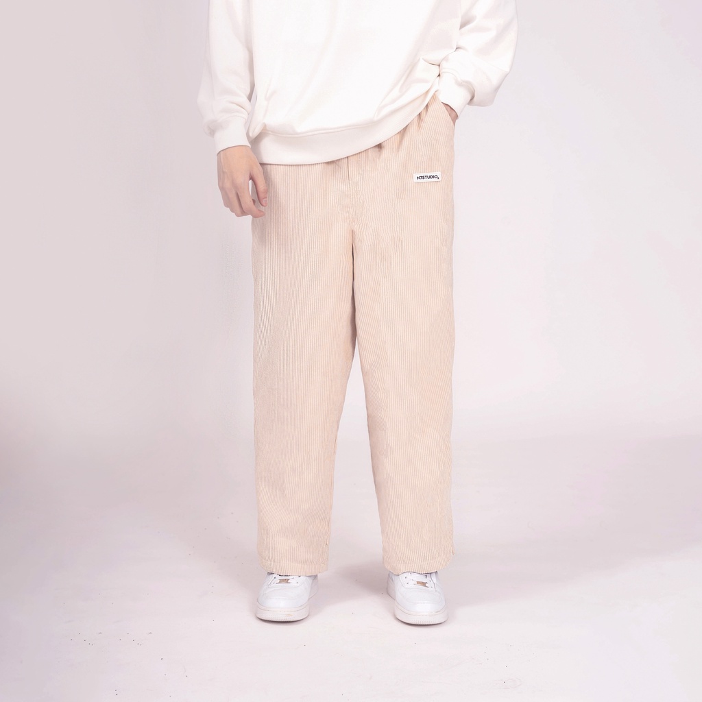 Quần ống rộng nhung tăm N7 basic pants suông nam nữ local brand