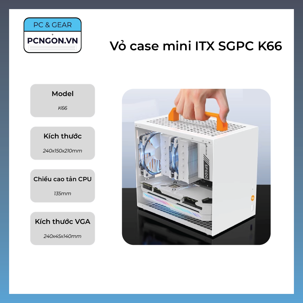 Vỏ case máy tính mini itx sgpc k66
