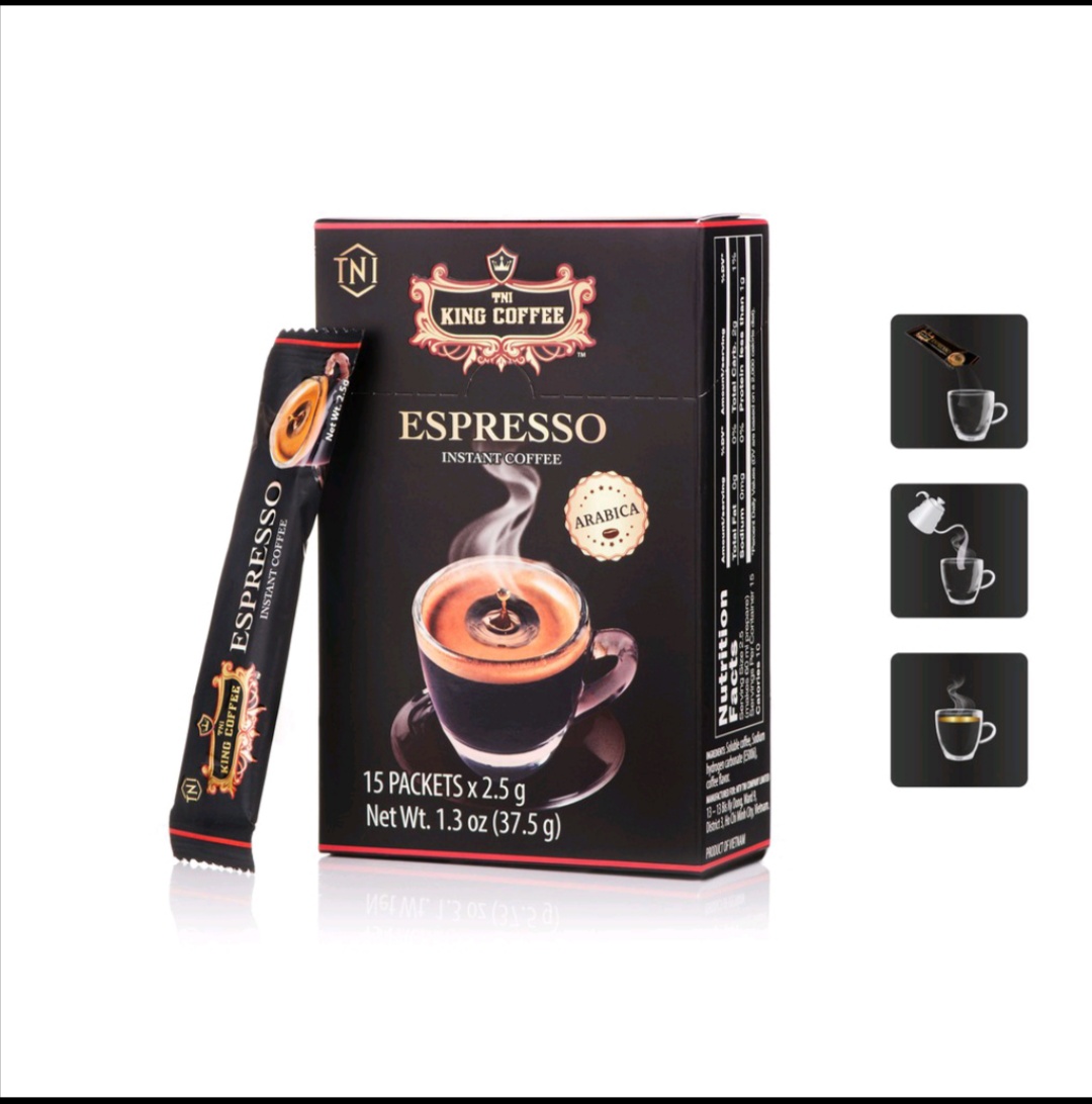 CÀ PHÊ HÒA TAN CAO CẤP AMERICANO KING COFFEE - Hộp 15 gói x 1g