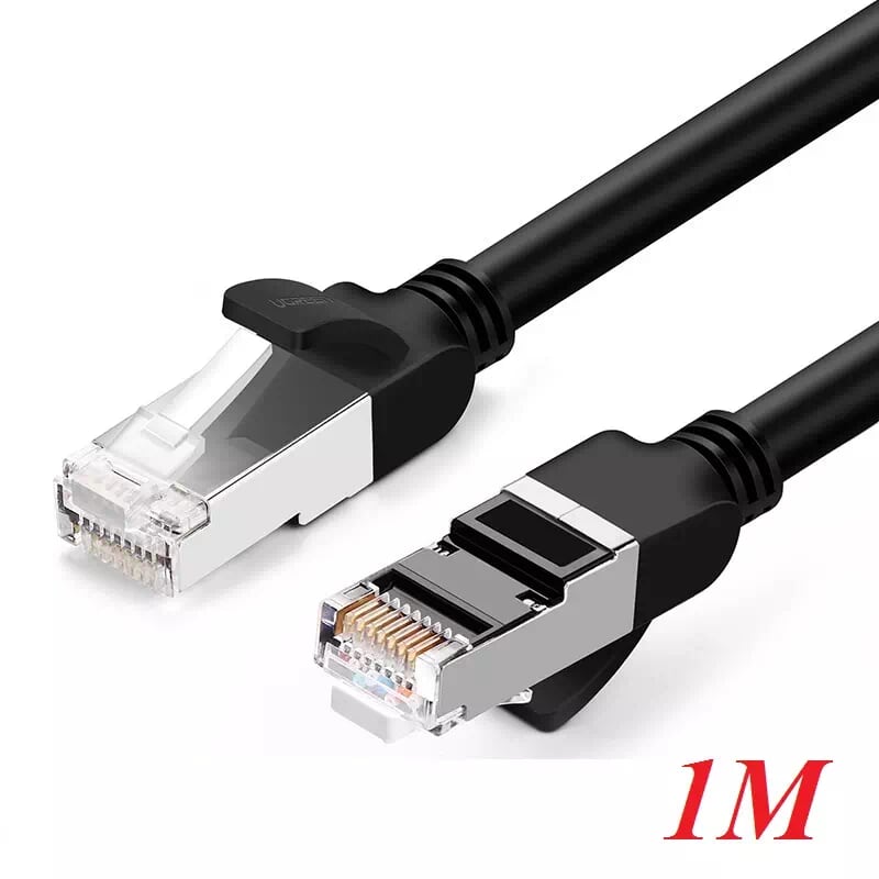 Ugreen 50191 1m màu đen dây mạng lan cat 6 đầu bấm kim loại nw101