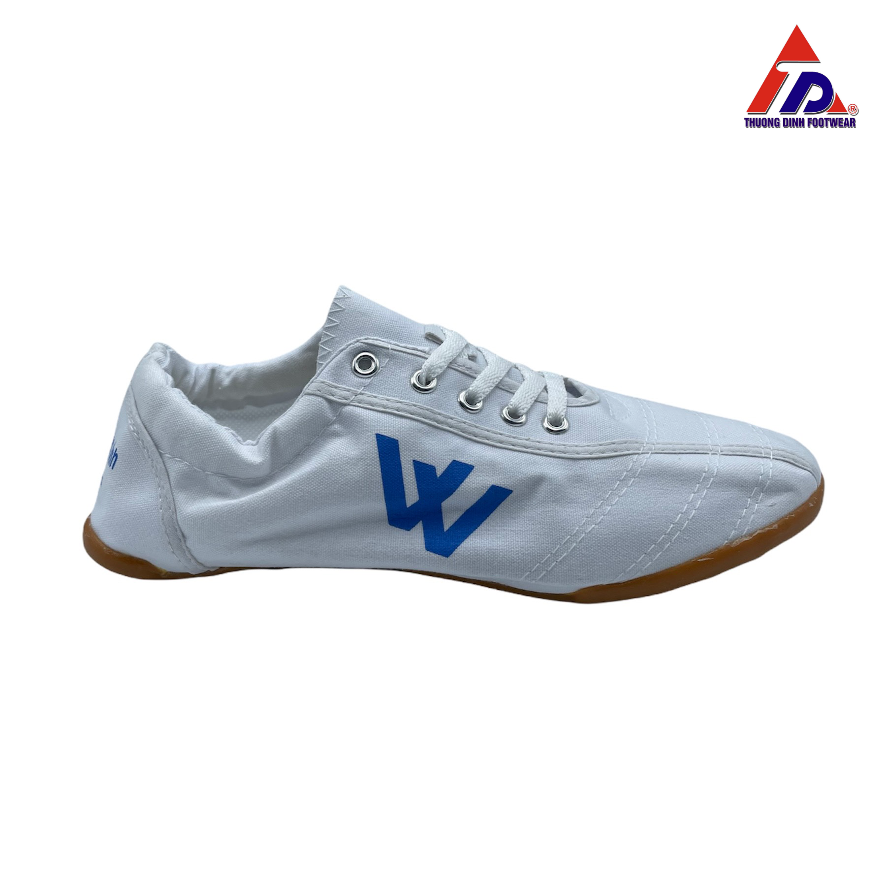 Giày vải Thượng Đình có đinh bảo hộ hoặc đá bóng BD05- Màu trắng xanh
