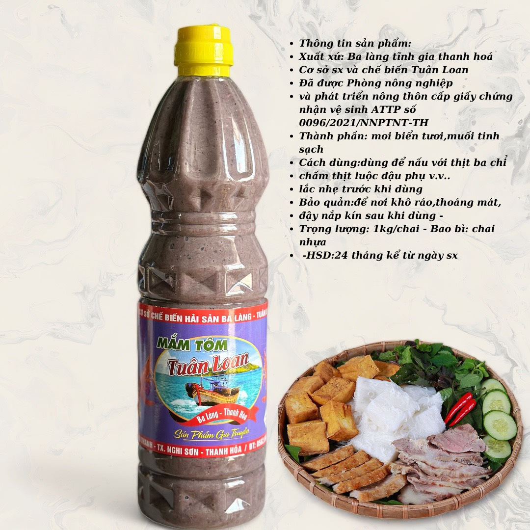Mắm tôm ba làng thanh hóa 1kg chính hãng