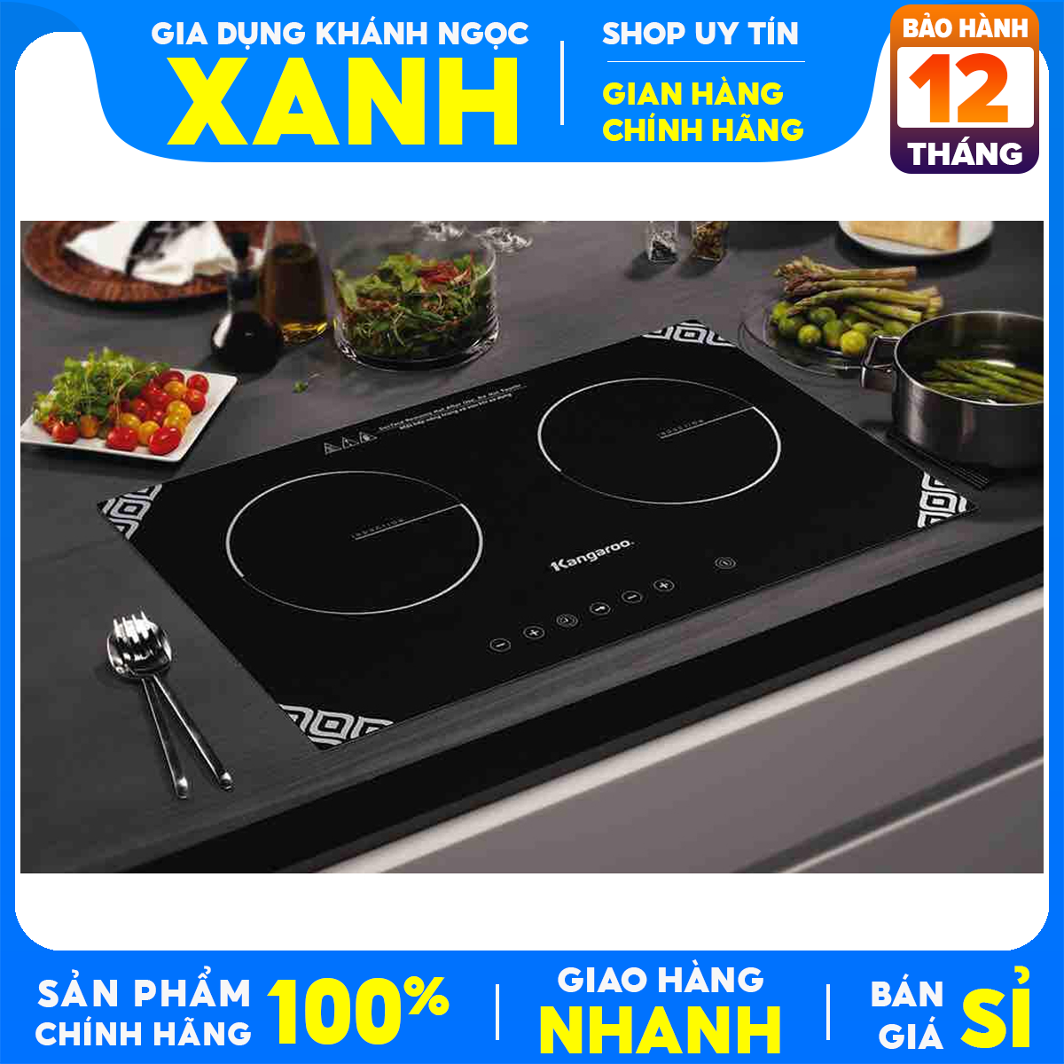 Bếp từ đôi Kangaroo KG498N công suất tổng tới 3100 W, nấu ăn nhanh chóng.Mặt bếp bằng Ceramic sáng bóng, chịu nhiệt tốt, chống trầy. Có khóa bảng điều khiển