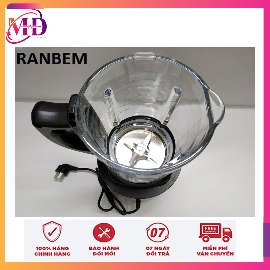 ( LINH KIỆN ) Cốc xay thủy tinh của máy xay sữa hạt RanBem 769s (Không nắp)
