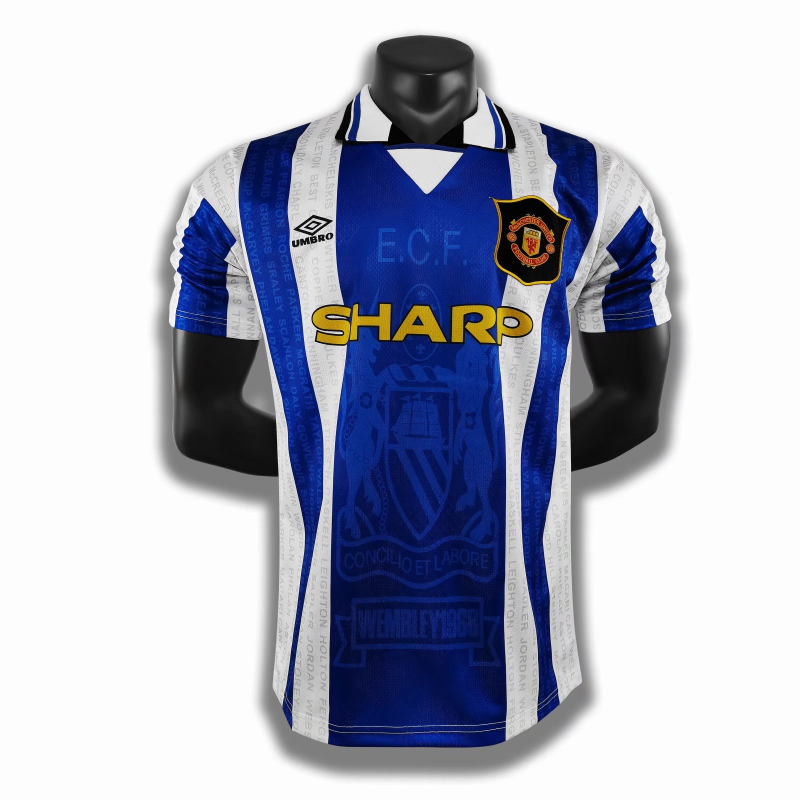 Áo bóng đá retro MU 1994 xanh vải Cotton Polyester thời trang blockcore