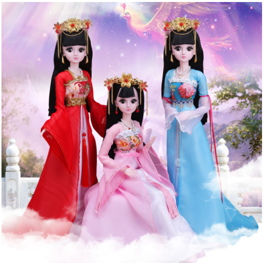 Búp bê BJD khớp 60cm phong cách cổ trang kèm bộ phụ kiện nhiều món