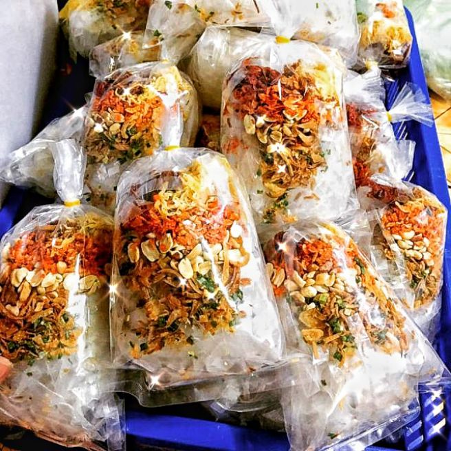 10 bịch bánh tráng trộn mỡ hành lá  thập cẩm