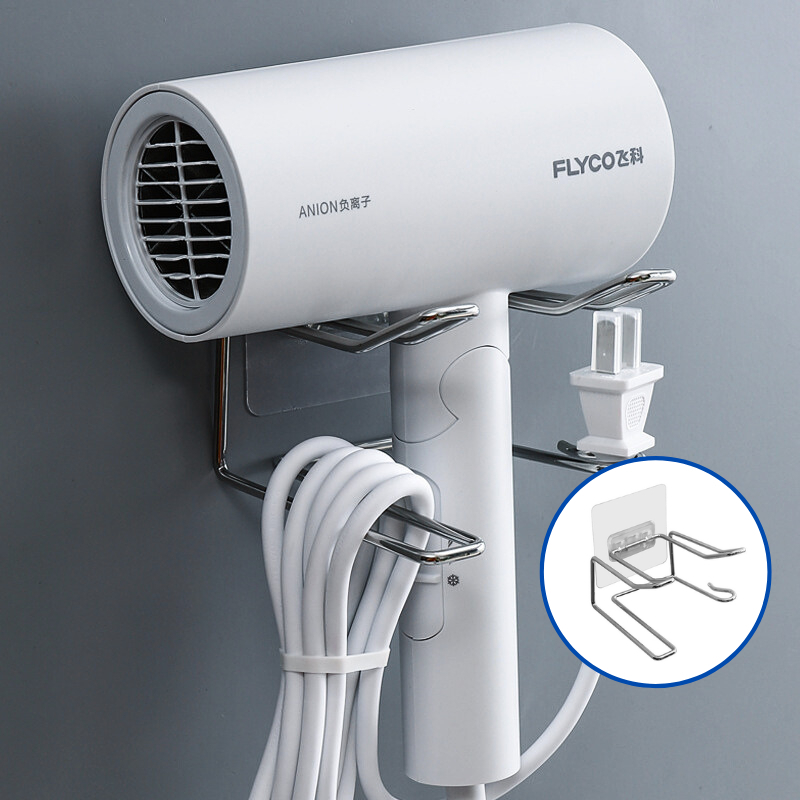 Giá Để Máy Sấy Tóc Kệ Nhà Tắm Treo Máy Sấy Inox 304 Dán Tường Thông Minh
