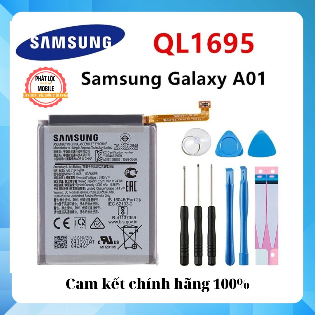 Pin Samsung Galaxy A01 zin chính hãng Samsung sản xuất, Dung lượng 3000mAh, Bảo hành 3 tháng