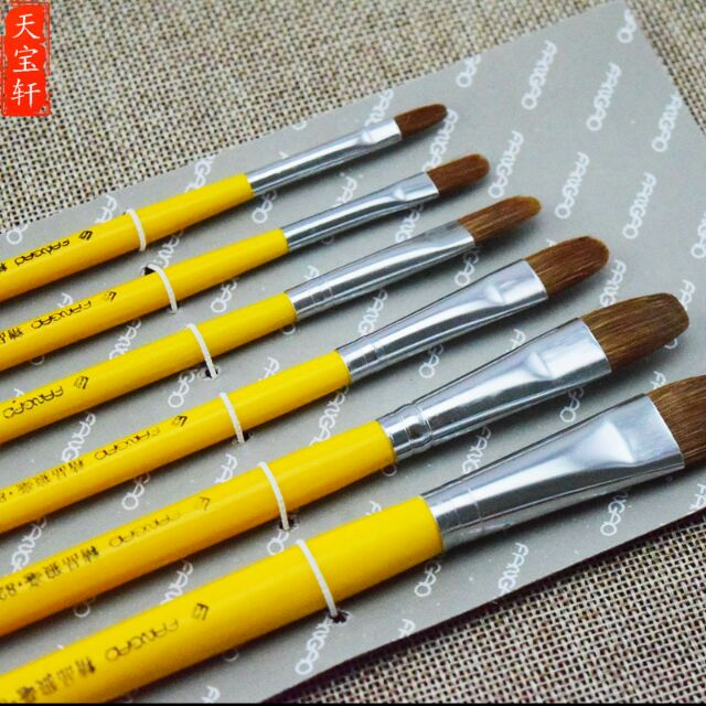 (SIÊU RẺ) Bộ 6 bút lông, cọ vẽ màu nước Fangao, cọ vẽ màu dầu, cọ lông chồn loại xịn