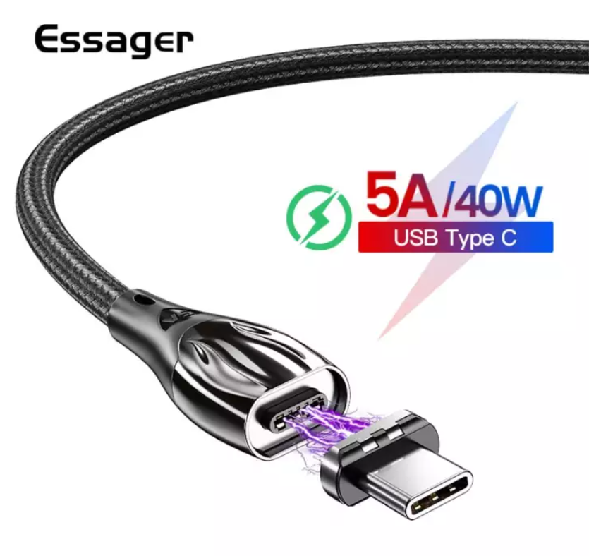 Dây Cáp Sạc Nam Châm E-Mark cao cấp 40W cho điện thoại android, iphone, các thiết bị điện tử khác...