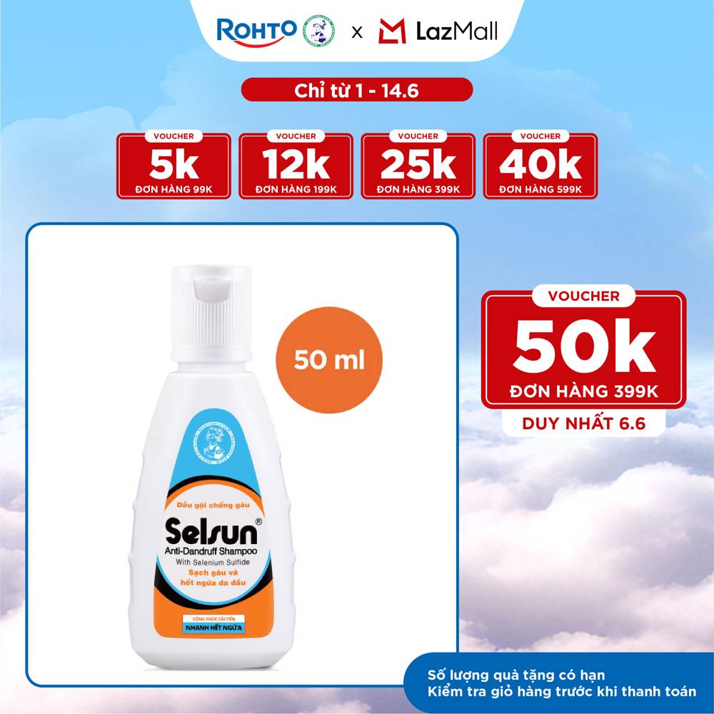 Dầu gội Selsun chống gàu, sạch gàu hết ngứa da đầu Selsun Anti-Dandruff Shampoo 50ml