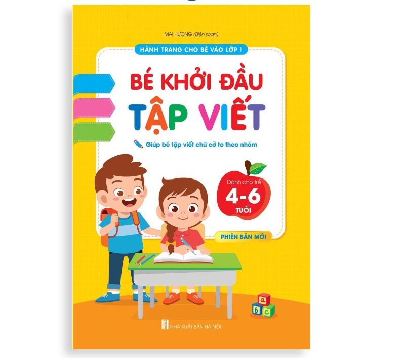 Vở bé khởi đầu tập viết chữ cỡ to theo nhóm, bé tập tô chữ luyện viết chữ cho bé từ 4 5 6 tuổi- vở luyện viết tập tô chữ cho bé mẫu giáo
