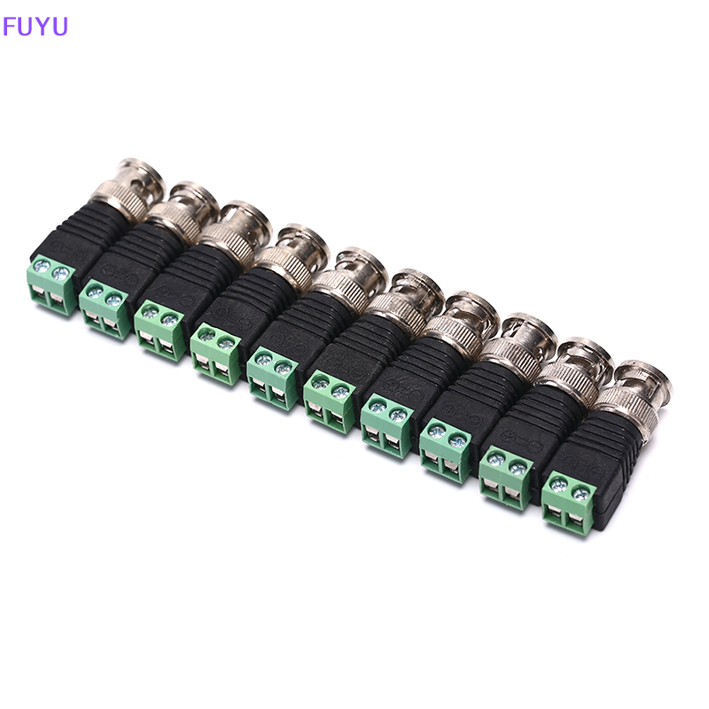 Fuyu bộ chuyển đổi 10 đầu nối cáp đồng trục cat5 sang đồng trục bnc camera cctv video balun
