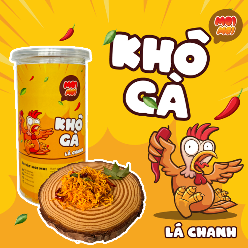 Khô gà lá chanh xé cay 250g - đồ ăn vặt moimoi