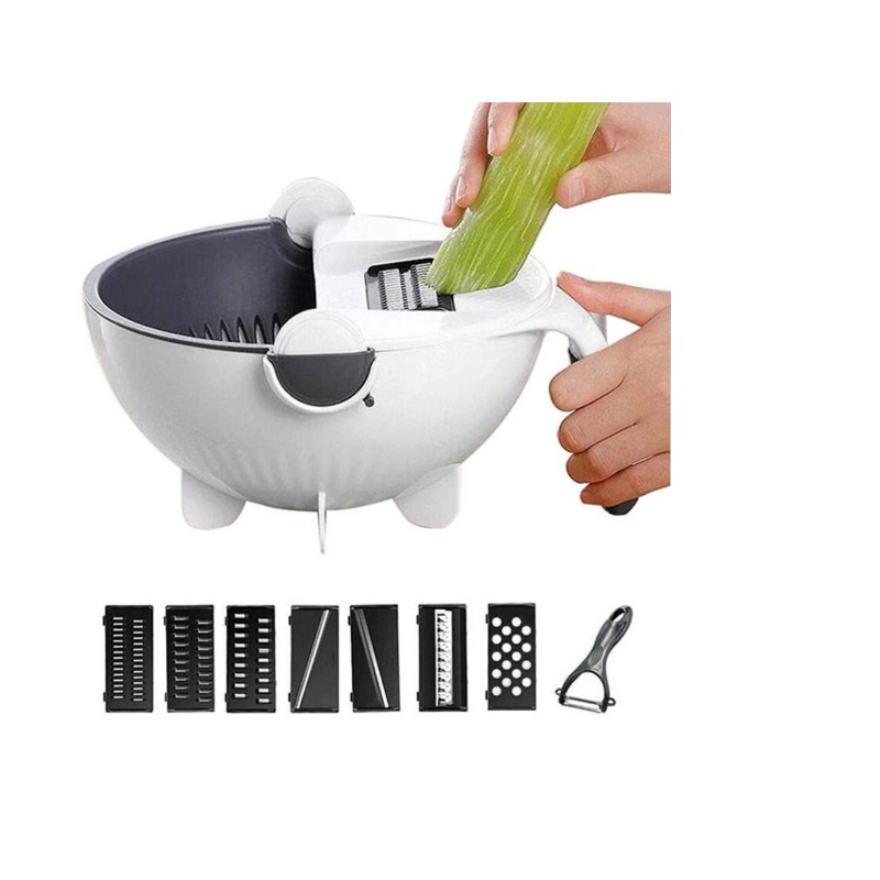 Bộ dụng cụ bào sợi rau củ mới kèm rổ đa năng 9 in 1 - bộ dụng cụ nạo rau củ quả kèm rổ 9 trong 1 đa năng tiện dụng , bộ nạo rau củ, dụng cụ bào sợi, dụng cụ bào sợi, thái lát, cắt rau củ quả