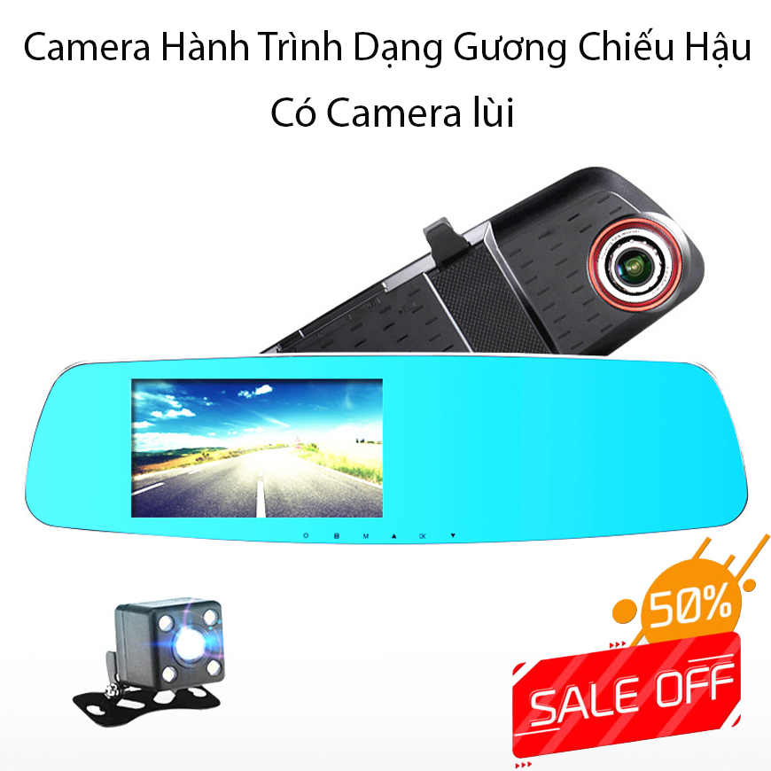 [HCM]Camera hành trình dạng gương chiếu hậu Tích hợp camera lùi - Mẫu Camera hành trình trên Gương camera lùi có kẻ vạch-Gương chiếu hậu mẫu mới với gương tràn viền thời thượng sang trọng 5.0