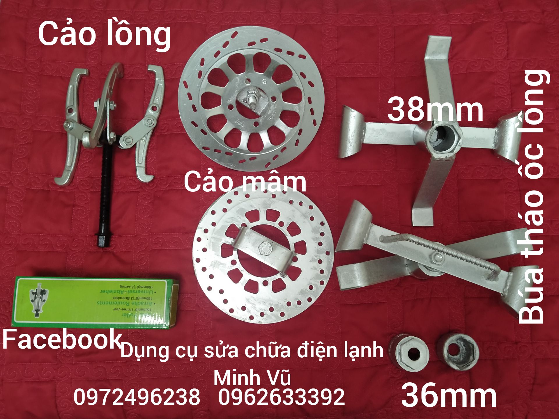 Combo Búa Tháo Ốc Lồng + Cảo mâm + Cảo Lồng Máy Giặt