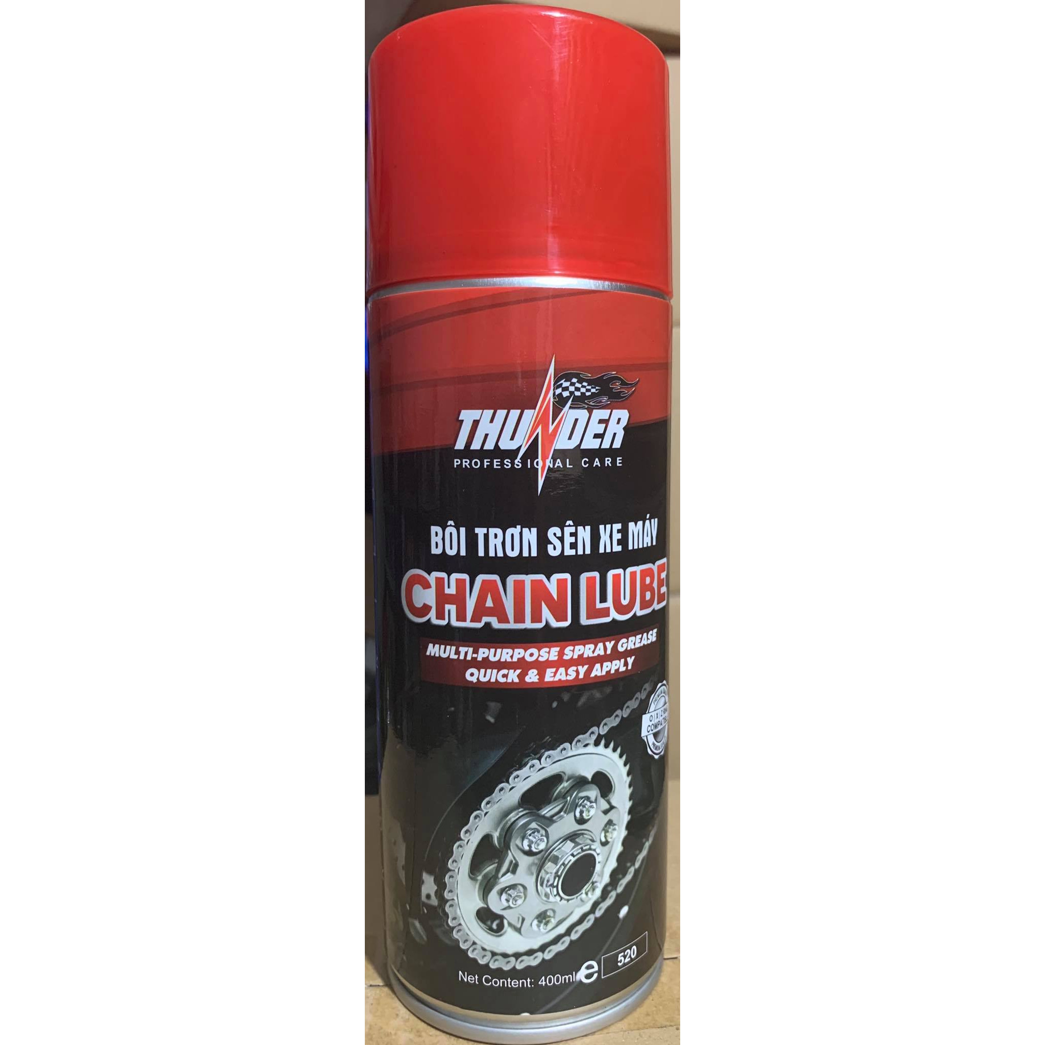 Chai xịt dưỡng sên, bôi trơn sên Thunder chain lube (400ml)