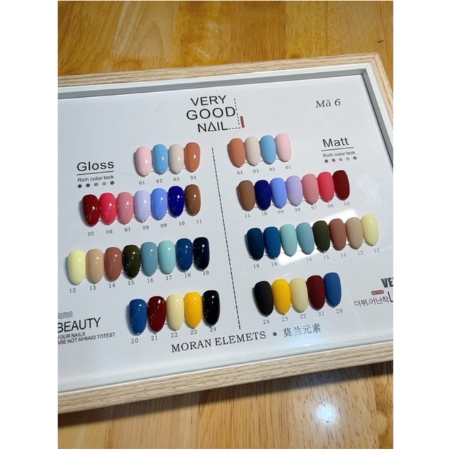 Set Sơn Gel 24 Màu Cao Cấp Kèm Bảng Màu Như Hình