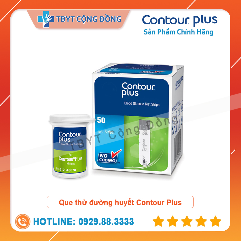 Que thử đường huyết contour plus hộp 50 que