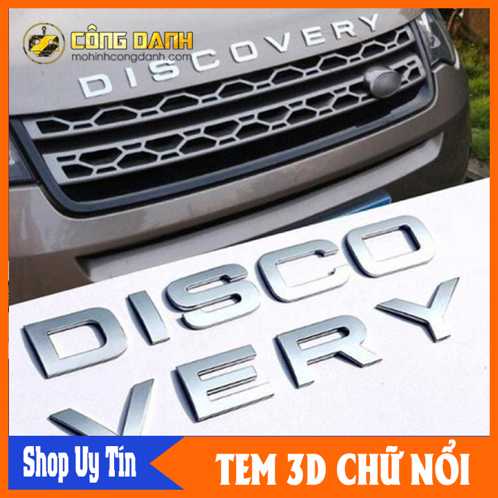 Tem chữ nổi Discovery dán xe ô tô