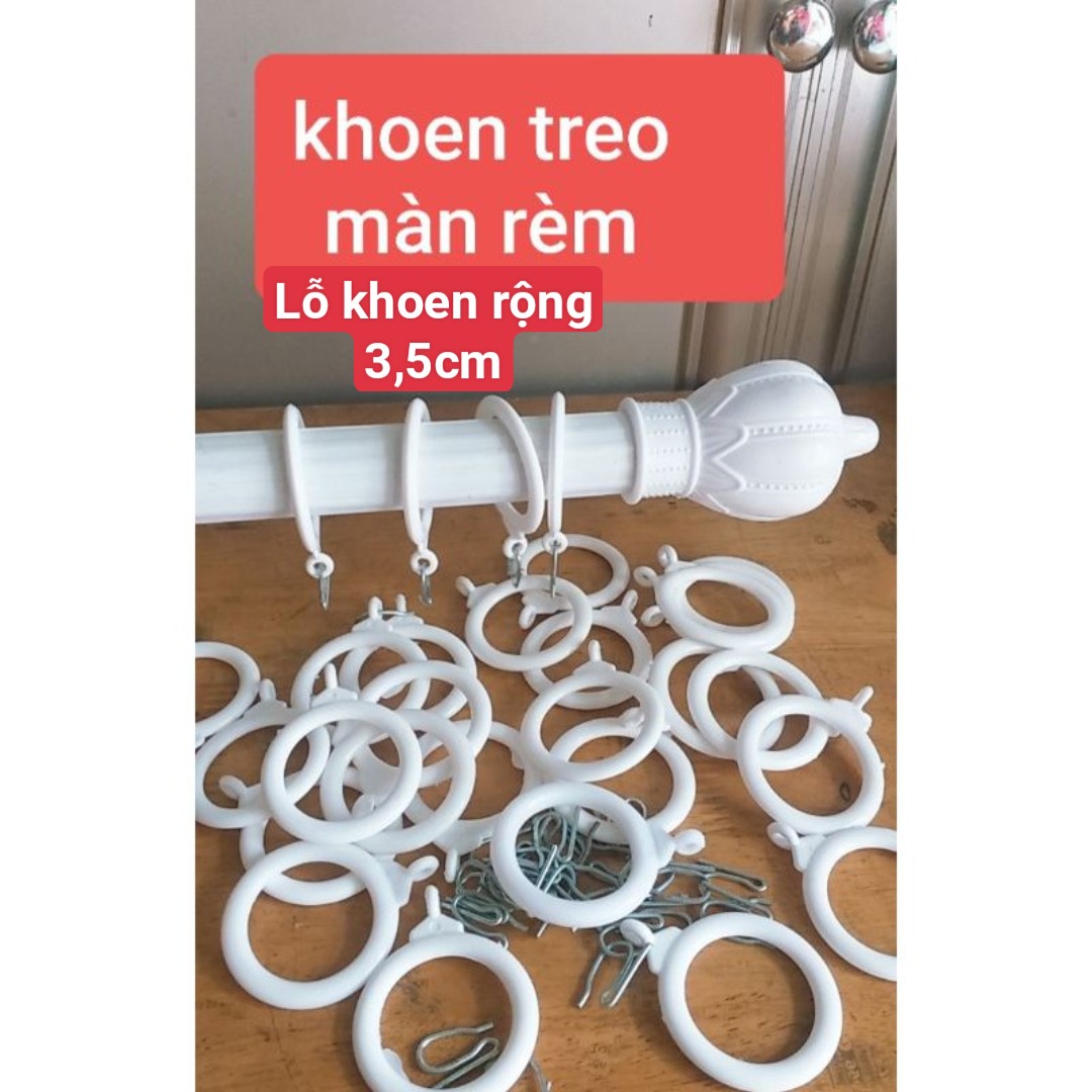 Khoen may rèm cửa kiểu xếp ly màu trắng