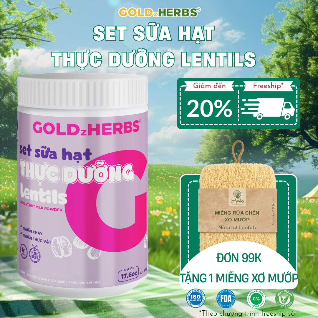 Set Sữa Hạt Thực Dưỡng Lentils GoldzHerbs 500g