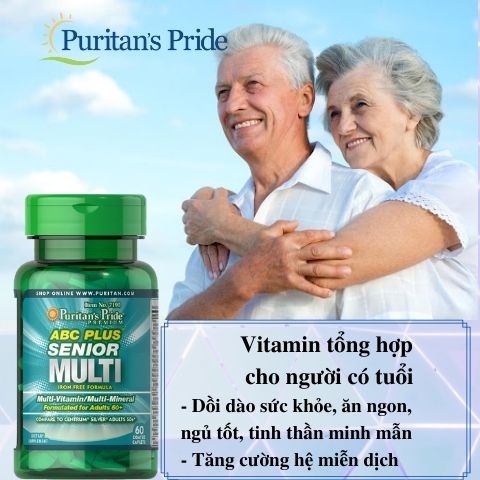 Sales 65% - Bổ sung Vitamin D3 cho người già (HSD: 30/09/2022) tăng miễn dịch, chống Covid, khỏe mạnh ABC Plus Senior Multi-Vitamin 60 viên