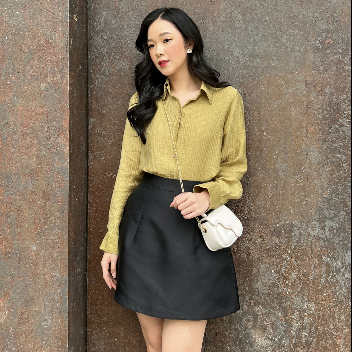 Olv - áo kiwi minimal shirt
