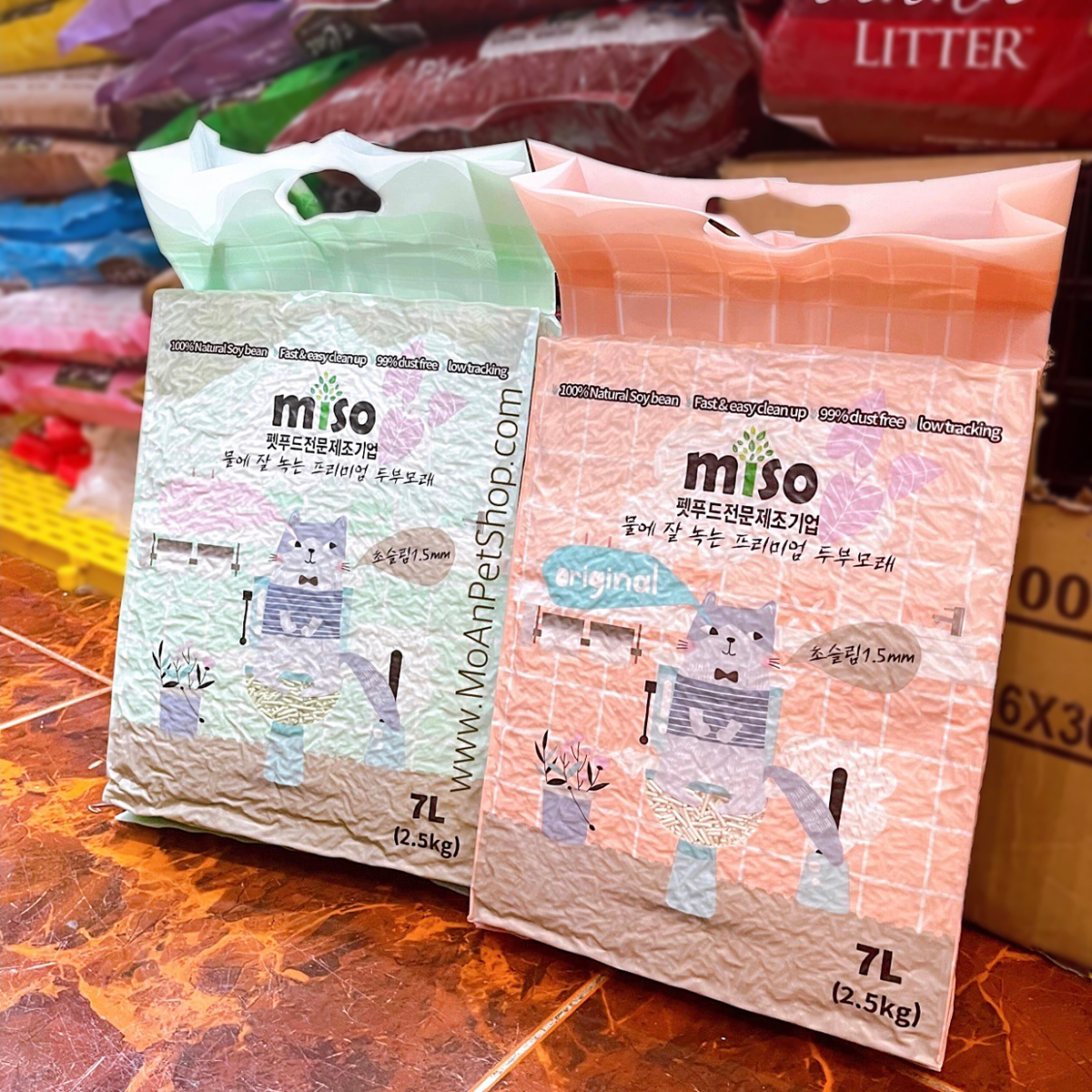 Cát đậu nành Miso 7L 2.5kg Cát mèo đậu phụ - Phụ kiện thú cưng