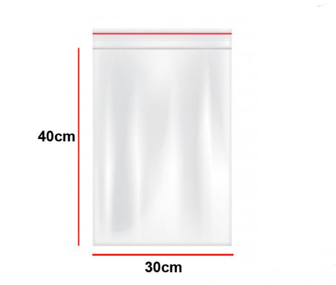 1 kg túi zipper chỉ đỏ 30x40cm
