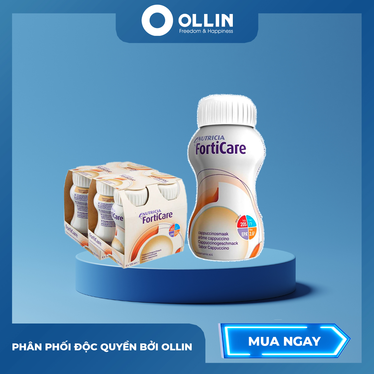 Sữa dành cho người ung thư FortiCare Nutricia 125ml - Lốc 4 chai