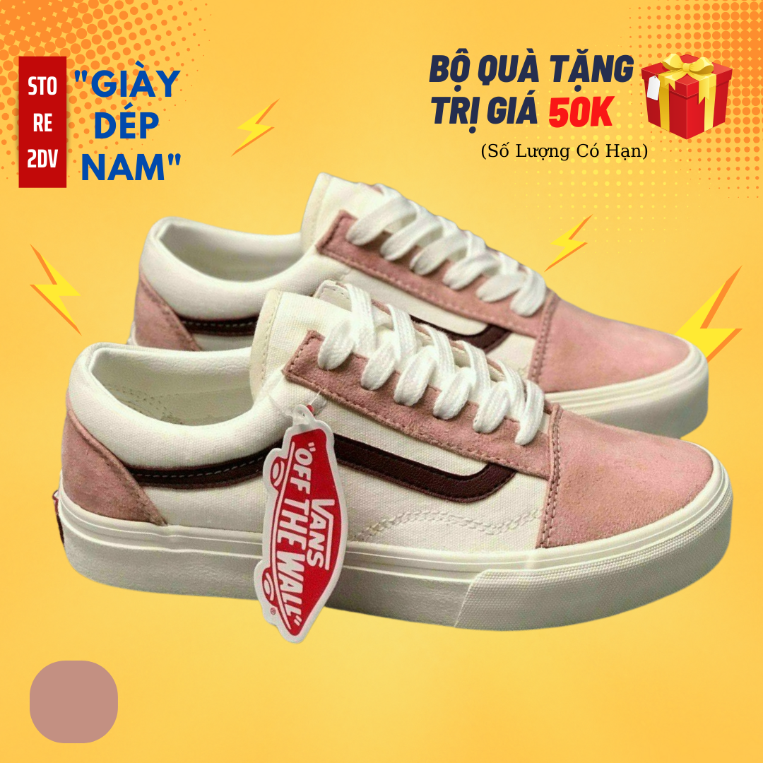 [Tặng Kèm Hộp] Giày Vans Nữ Giá Rẻ Hồng Thời Trang Giày Bata Nữ Hồng - Store 2DV