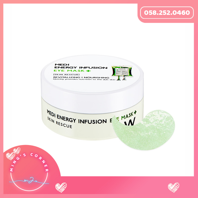 Mặt nạ mắt wonjin medi energy infusion mask eyes - màu xanh - hộp 60 miếng