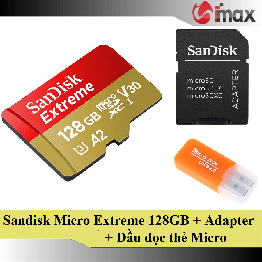 Thẻ nhớ Sandisk Micro SDXC Extreme 128GB 160MB s + Adapter + Đầu đọc thẻ