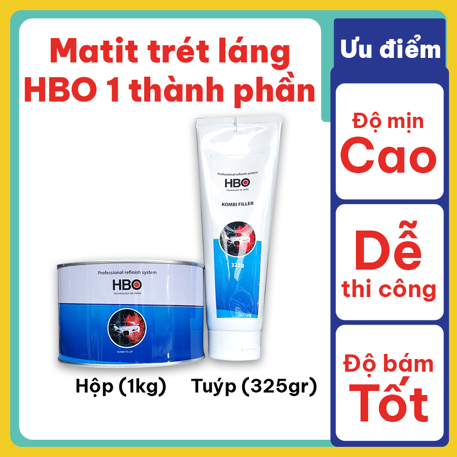 Bả matit trét láng HBO 1 thành phần, loại 1kg và 300gr