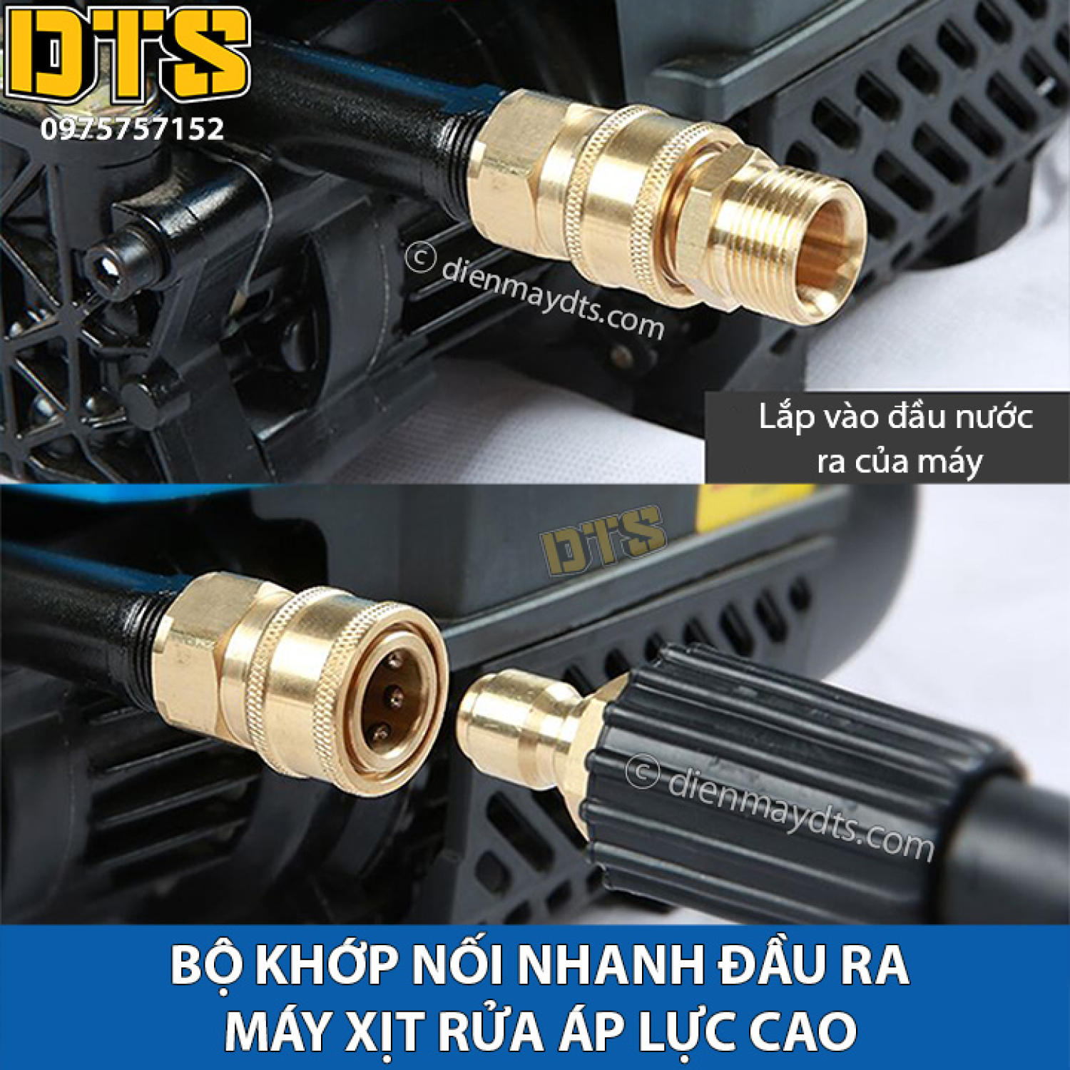 Bộ khớp nối nhanh đầu ra máy xịt rửa, máy rửa xe áp lực cao, máy rửa xe gia đình