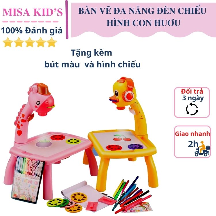 Bàn vẽ có đèn chiếu đèn chiếu vẽ tranh bàn vẽ thông minh hình con huơu cho bé