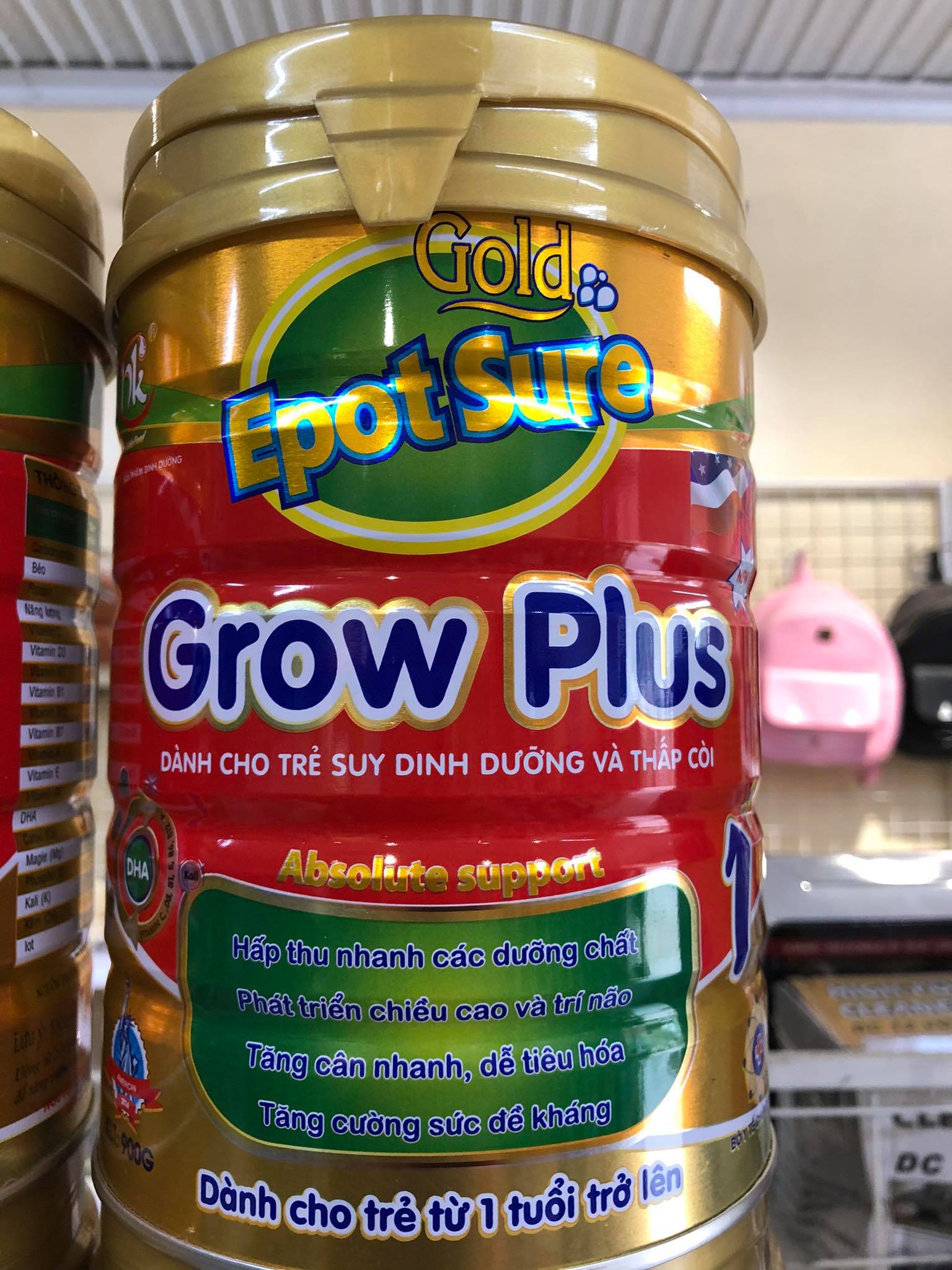 Sữa Epotsure Grow Plus 900g - Sữa bột dinh dưỡng giúp trẻ tiêu hóa tốt, mau tăng cân, tăng sức đề kháng và phát triển toàn diện