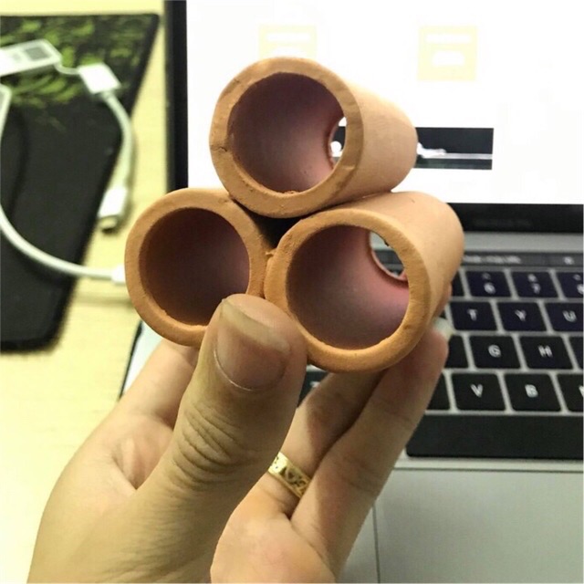 ống gốm 3 lổ làm hang trú ẩn cho cá , tép cảnh - đồ chơi cá tép cảnh