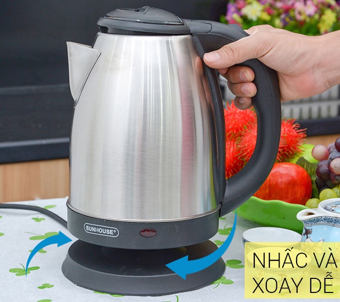 Ấm siêu tốc inox sunhouse cao cấp shd1182 1.8 lít