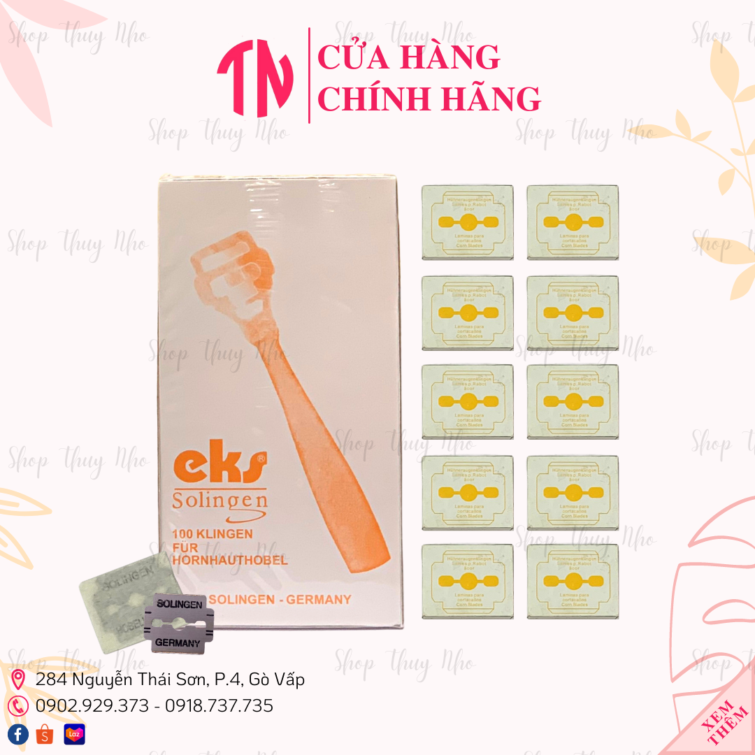 Hộp lớn 100 lưỡi lam cạo gót chân, bào gót chân Solingen cao cấp dụng cụ làm sạch gót chân chuyên dụng nghệ thuật nail spa