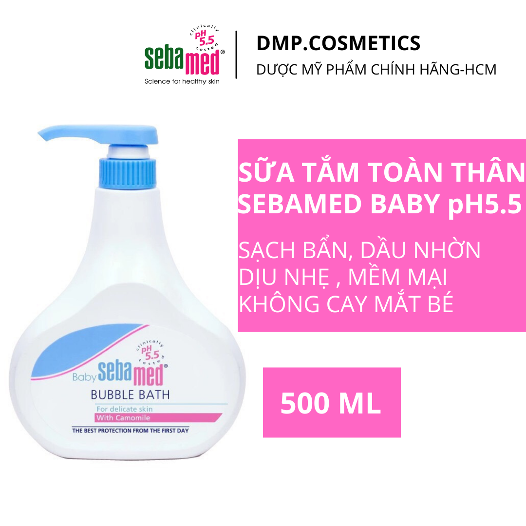 Sữa tắm gội dịu nhẹ toàn thân cho bé sebamed-baby bubble bath ph5.5 500ml