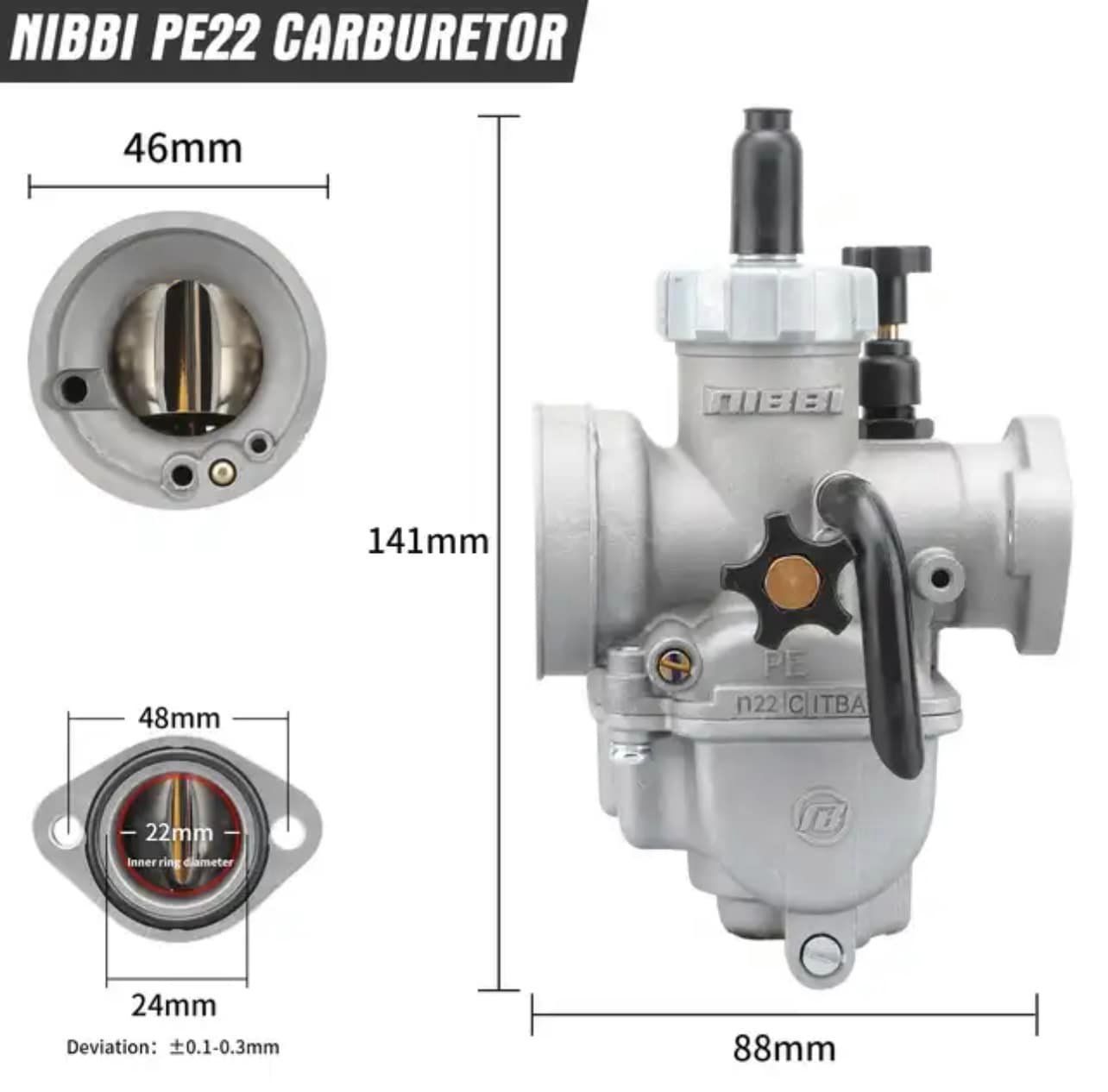 Bình xăng con ga tròn hàng chính hãng nibbi size 22mm-24-26-28-30 mẫu new 2024