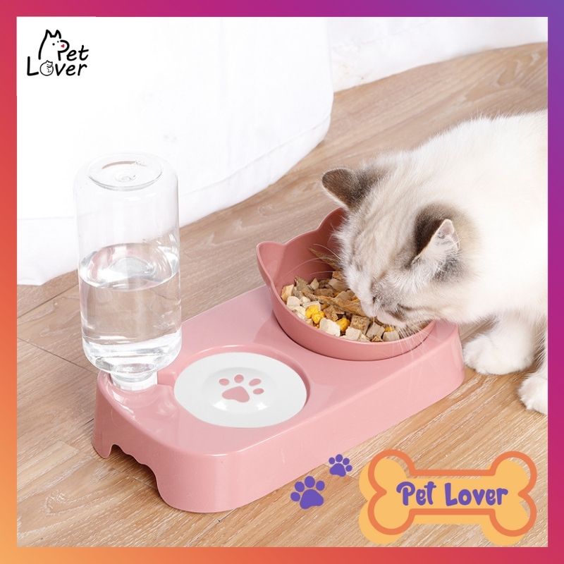 Bát ăn cho mèo, bát ăn cho chó mèo, siêu đẹp và tiện dụng, dễ dàng vệ sinh sạch sẽ (mèo trắng+mèo màu), phù hợp với các bạn dưới 7kg, cat bowl, dog bowl - Petlover